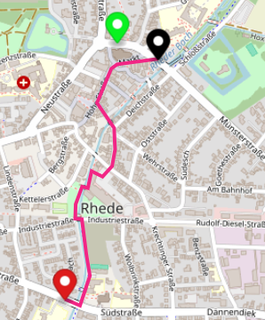 Fussweg von der Bushaltestelle zum Museum